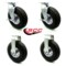 Service Caster 10 Inch Black Pneumatic Wheel Caster Swivel with Brakes and 2 Rigid SCC, 2PK SCC-100S3504-PNB-TLB-2-R3504-2 - alternate 5